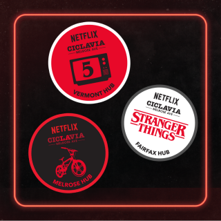 CicLAvia Netflix x CicLAvia-Melrose Ave: Stranger Things 5 One Last Ride, Hub Button Pack