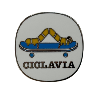 CicLAvia Inchworm on a Skateboard Enamel Pin
