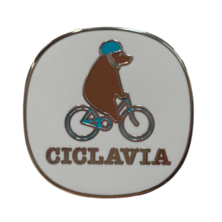 CicLAvia Bear on a Bike Enamel Pin