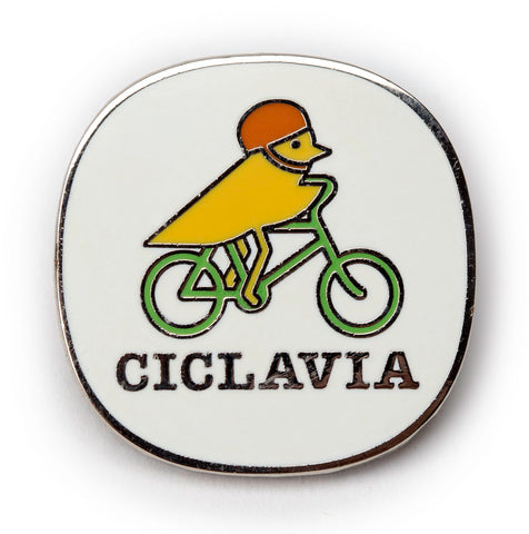 CicLAvia Bird on a Bike Enamel Pin